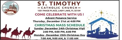 st timothy the villages mass schedule|St. Timothy Roman Catholic Church .